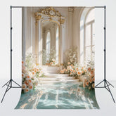 Palace Mirror Floor Flower Window Photo Backdrop - Layoris